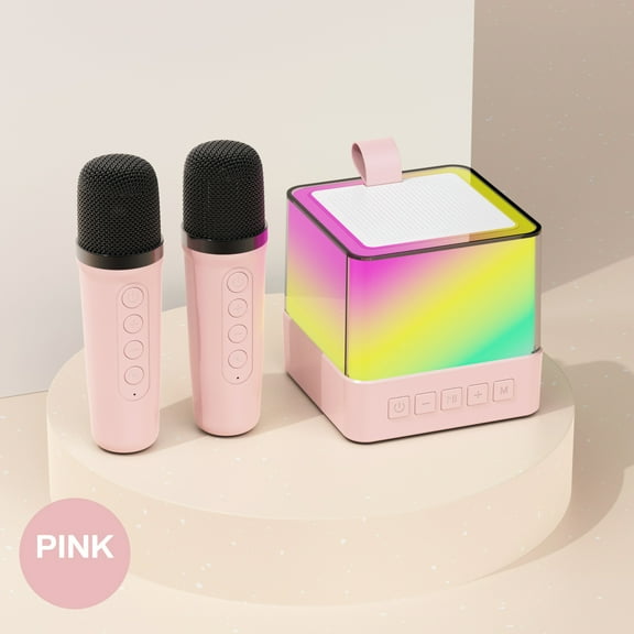 Karaoke Machine For Kids And Adults BT Singing Speaker With 2 Wireless Mics And LED Lights Portable Small Karaoke Machine For Home Party