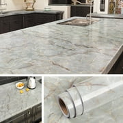 Livelynine Countertop Contact Paper Waterproof Kitchen Counter Top Covers Green Marble Wallpaper Peel and Stick Countertops Furniture Walls Cabinets Bathroom Vanity Decor Removable 16x80 Inch