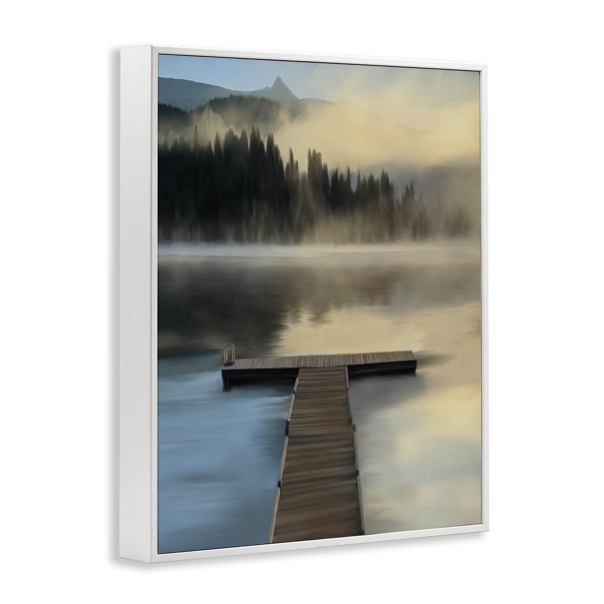 Stupell Industries Reflective Lake At Dusk White Framed Giclee Art, design by Renel Peters