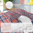 thumbnail image 6 of Orange And Full Size Comforter Set, Blue British Style Plaid Bedding for All Seasons, 4 Pcs Bed Set, 1Quiltcover (86"x86") ,1Sheet(80"x116"), 2Pillowcases (30"x20"), 6 of 12