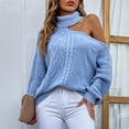 thumbnail image 3 of Vedolay Sweaters Women's 2023 Casual Pullover Sweaters V Neck Long Sleeve Knit Tops,Blue L, 3 of 4