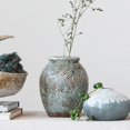 thumbnail image 4 of Creative Co-Op Vase Gris Vieilli Motif en Relief Terracotta, 4 of 4