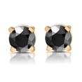 thumbnail image 1 of 1/2ct Boucles d'Oreilles en Diamant Noir Rond TW Or Jaune 14k Solide, 1 of 2