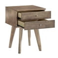 thumbnail image 3 of Weston Home Galton Rectangular 2-Drawer Wood Nightstand, Light Charcoal Grey Finish, 3 of 8