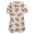 thumbnail image 5 of Capybara Womens Summer V Neck Zipper Top Short Sleeve T Shirt Off Shoulder Top Casual Classy Loose Shirts, 5 of 7