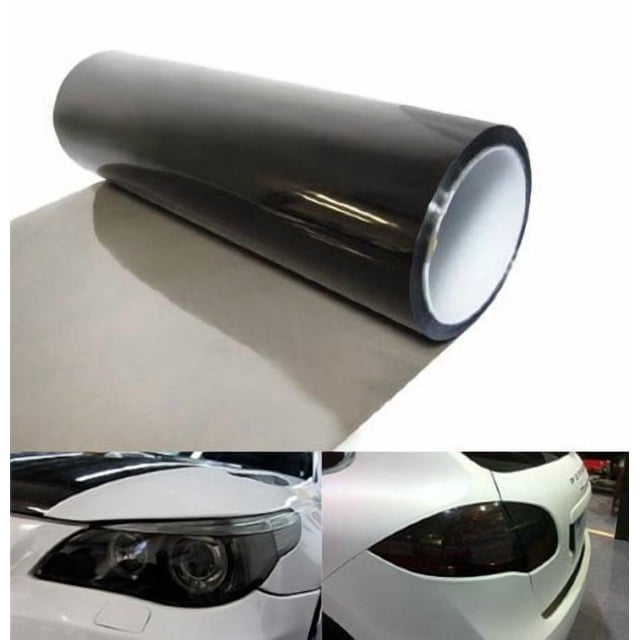 Película autoadhesiva de vinilo tintado para faros delanteros, luces traseras, luces antiniebla, 12 x 48 pulgadas (12 x 48 pulgadas), color negro claro