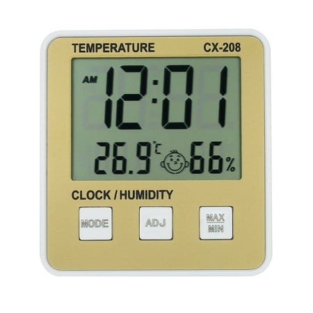 LCD Digital Indoor Thermometer Hygrometer Room ℃/℉ Temperature Humidity Gauge Meter Alarm Clock Thermo-Hygrometer with Max Min Value