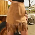 thumbnail image 2 of EDFBUYKRS Female Skirts Fall Maxi Skirts Plus Size Western Style Fringe Skirt with Studded Hem for Fit for Casual Occasions, 2 of 9