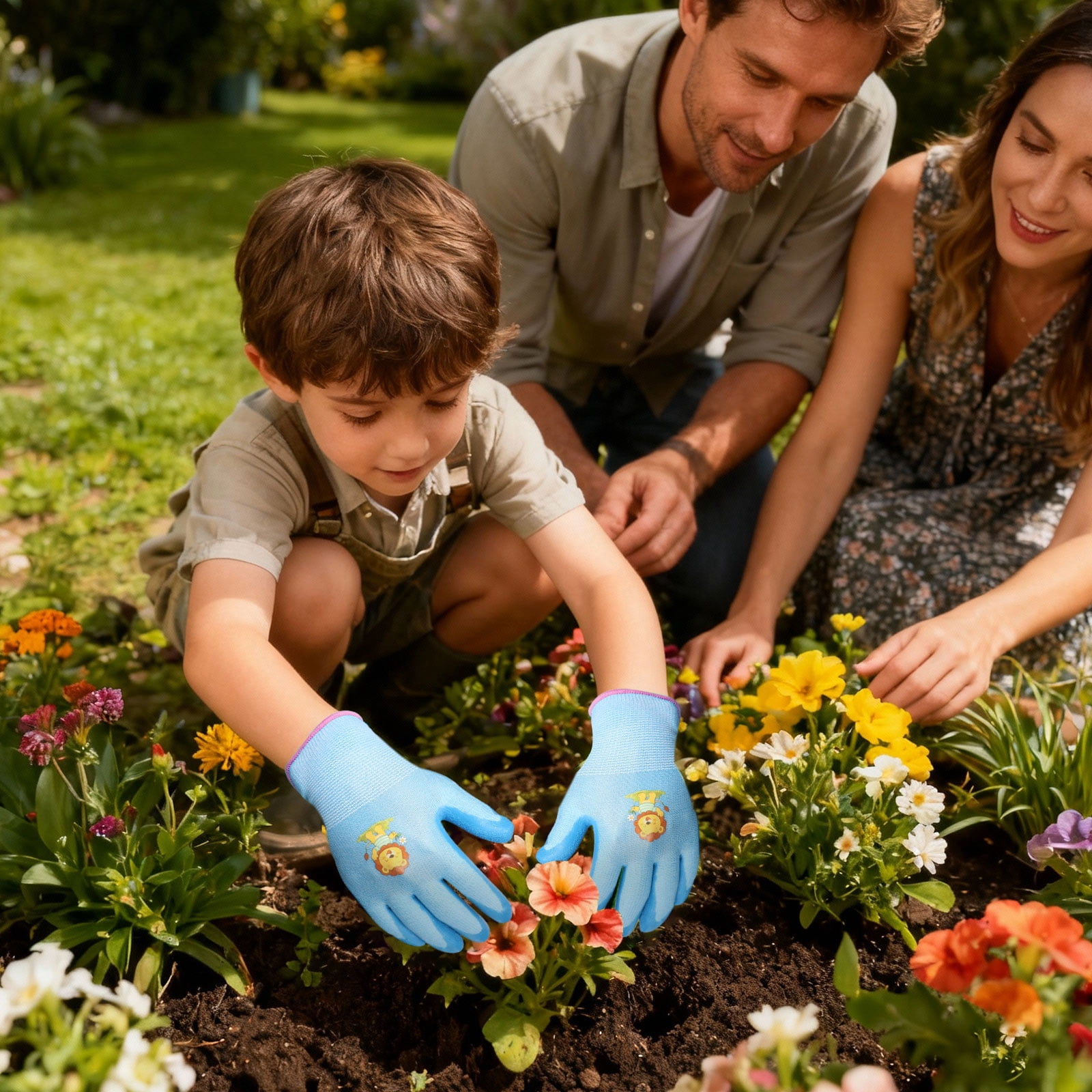 TMWEFUSC 24 Pairs Kids Gardening Gloves Non Slip Children Yard Work Glove Latex Coated Garden Hand Covers for Girls Boys Toddlers Outdoor, S(Suitable for Aged 3-5)