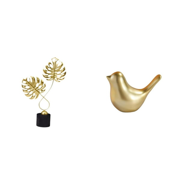 Estatua de hoja,Estatua de hoja para decoración del hogar,artesanías y obras de arte,Figura de pájaro,Figura de pájaro dorado,decoración para el hogar,estatua de animal,Estatuas