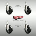 thumbnail image 2 of 4 Inch 316SS Hard Rubber Wheel Swivel 3/8 Inch Threaded Stem Caster Set SCC, 2 of 2