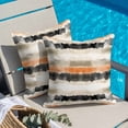 thumbnail image 4 of Black Gray Orange Stripes Throw Pillow Cover Modern Art Cotton Linen Cushion Cover Throw Pillow Case with Invisible Zipper for Couch Sofa Bed Chair Car 16x16 Inch, 4 of 9