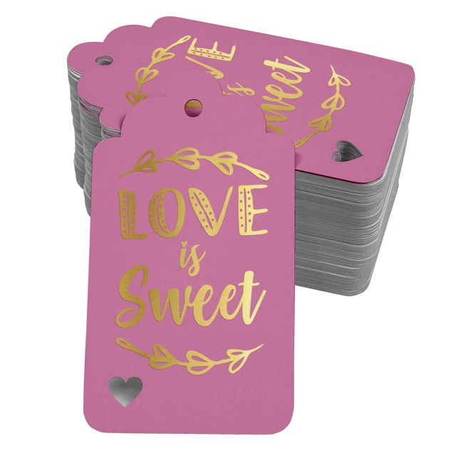 Inkdotpot Gold Foil Paper Hang Tags Love Is Sweet Wedding Favor Tags 50 Pack