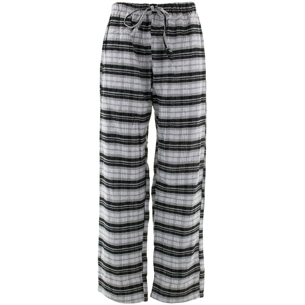 Inteco - Inteco Intimates Women's Gray Black Plaid Flannel Pajama Pants ...