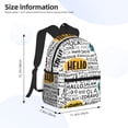 thumbnail image 5 of Gukieu Hello Print Backpack, Waterproof Backpack with Adjustable Shoulder Straps, Suitable for Campus, Business, Travel, Unisex, 5 of 6
