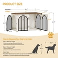 thumbnail image 6 of Hzuaneri Dog Crate Furniture, 39.4" Wooden Dog Kennel with Cushion, Indoor Dog Cage for Medium to Large Dog, Decorative Pet House Side End Table TV Stand, Heavy Duty, White Brown, 6 of 9