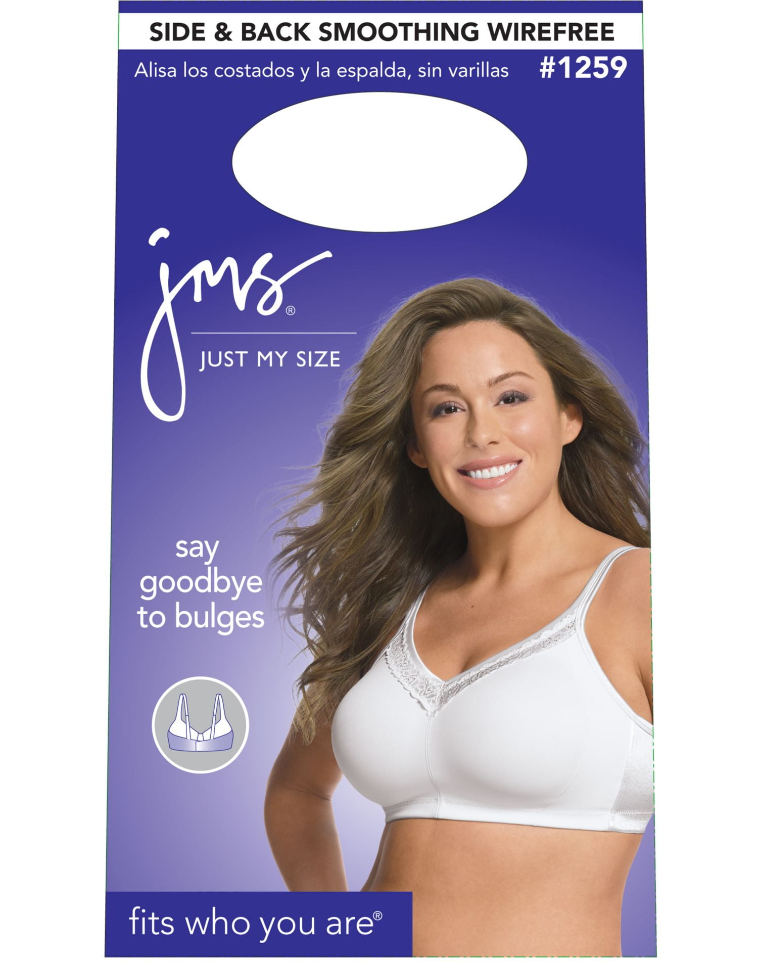 Just My Size Women`s Side and Back Smoothing Wirefree Bra - Best-Seller,  52DD, 