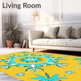 thumbnail image 2 of ODIKA 4'x6' Machine Washable Non-Slip Area Rug, Hippie Blanket Showcasing Celestial Starburst Cosmic Meditation Motifs High Traffic Rug, Yellow, 704427, 2 of 7