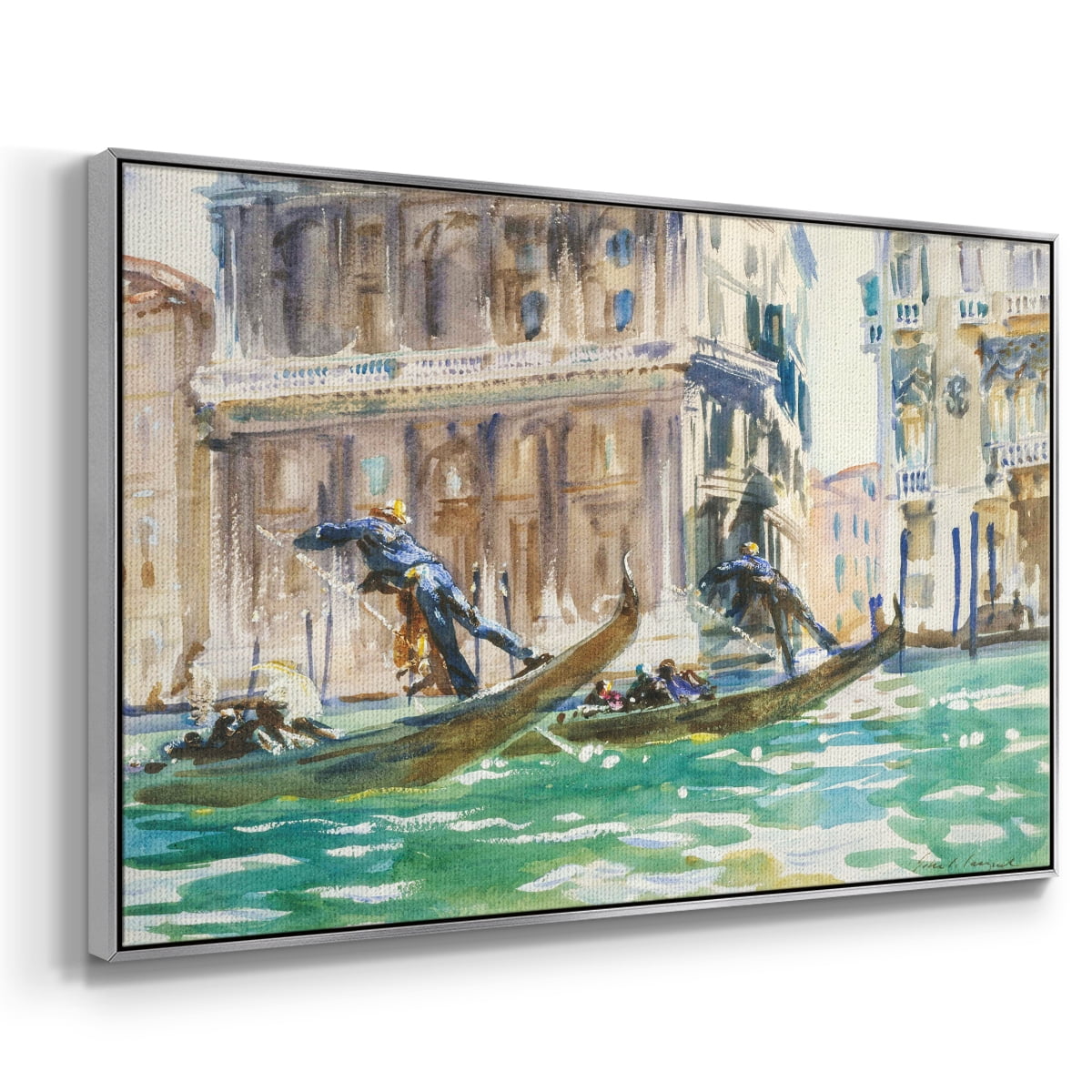 Vintage Landscape-CXLIV By Wexford Home Framed in Silver Wood Gallery Wrapped Canvas 25 in. x 37 in.