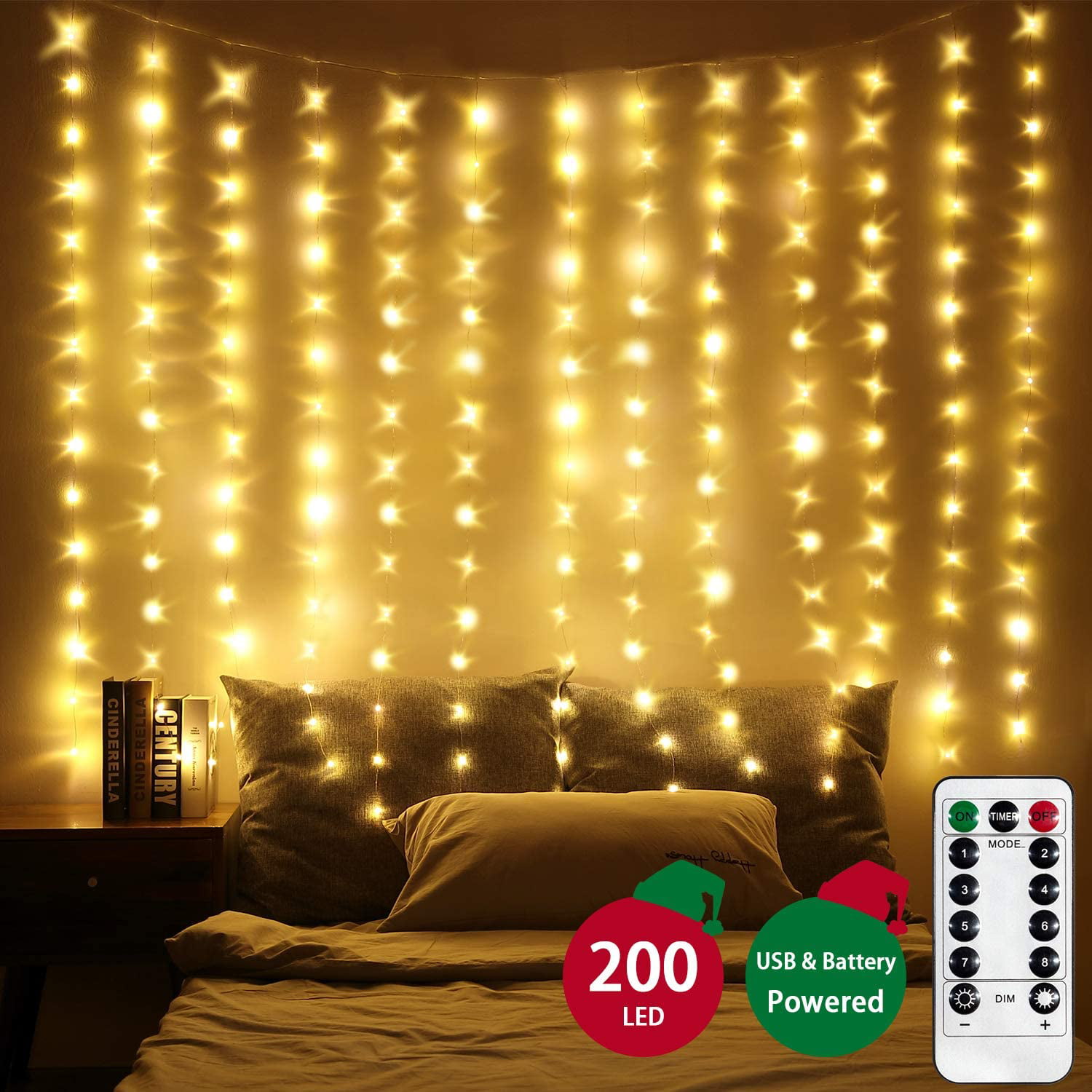 LED Window Curtain Lights, Photo Backdrop Lights Twinkle String Lights
