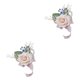thumbnail image 3 of Guardurnaity Ramillete de muñeca de apariencia realista - Bodas y graduaciones Ramillete de boda Boutonniere Dama de honor Ramillete de muñeca Ramillete de muñeca rosa 2piezas, 3 of 6