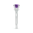 thumbnail image 3 of ANGARA Natural 0.8 Ct. Amethyst with Diamond Classic Ring in 14K White Gold for Women (Ring Size: 3), 3 of 9