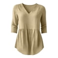 thumbnail image 6 of Gamivast Babydoll Blouses for Women Peplum 3/4 Sleeve Casual Tunic Tops Solid Color Babydoll Shirts Loose Fit Flowy Lightweight Comfortable Spring Fall Everyday Wear, 6 of 6