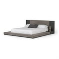 thumbnail image 3 of Noe Ruby King Bed Low Height with Built in Nightstands- Gray Upholstery, 3 of 6