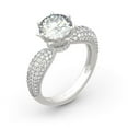 thumbnail image 6 of Blue Jewel 1.65 Ct Round Cut White Diamond Wedding Rings - 14K White Gold Plated Rings - Lotus Flower Nature Inspired Rings - Engagement Anniversary Pave Set Rings - Nature Theme Party Ring, 6 of 11