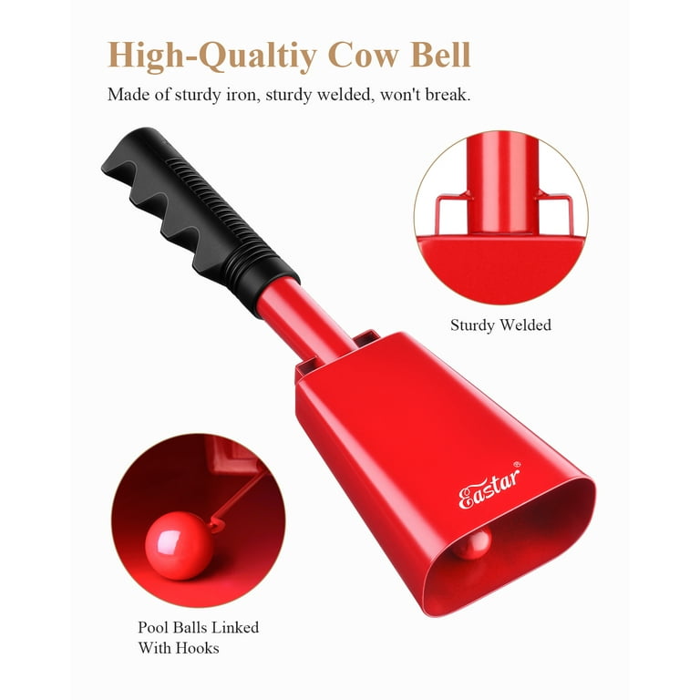 Cow Bell Noise Maker, Cowbell With Handle For Sporting Events Football Game  Cheering Bells Large Solid School Bells