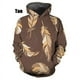thumbnail image 3 of Sudadera con capucha para hombre, con estampado 3D de plumas, con estampado gráfico, para hombre y mujer, estilo informal, a la moda, con estampado completo, para uso urbano, 3 of 4