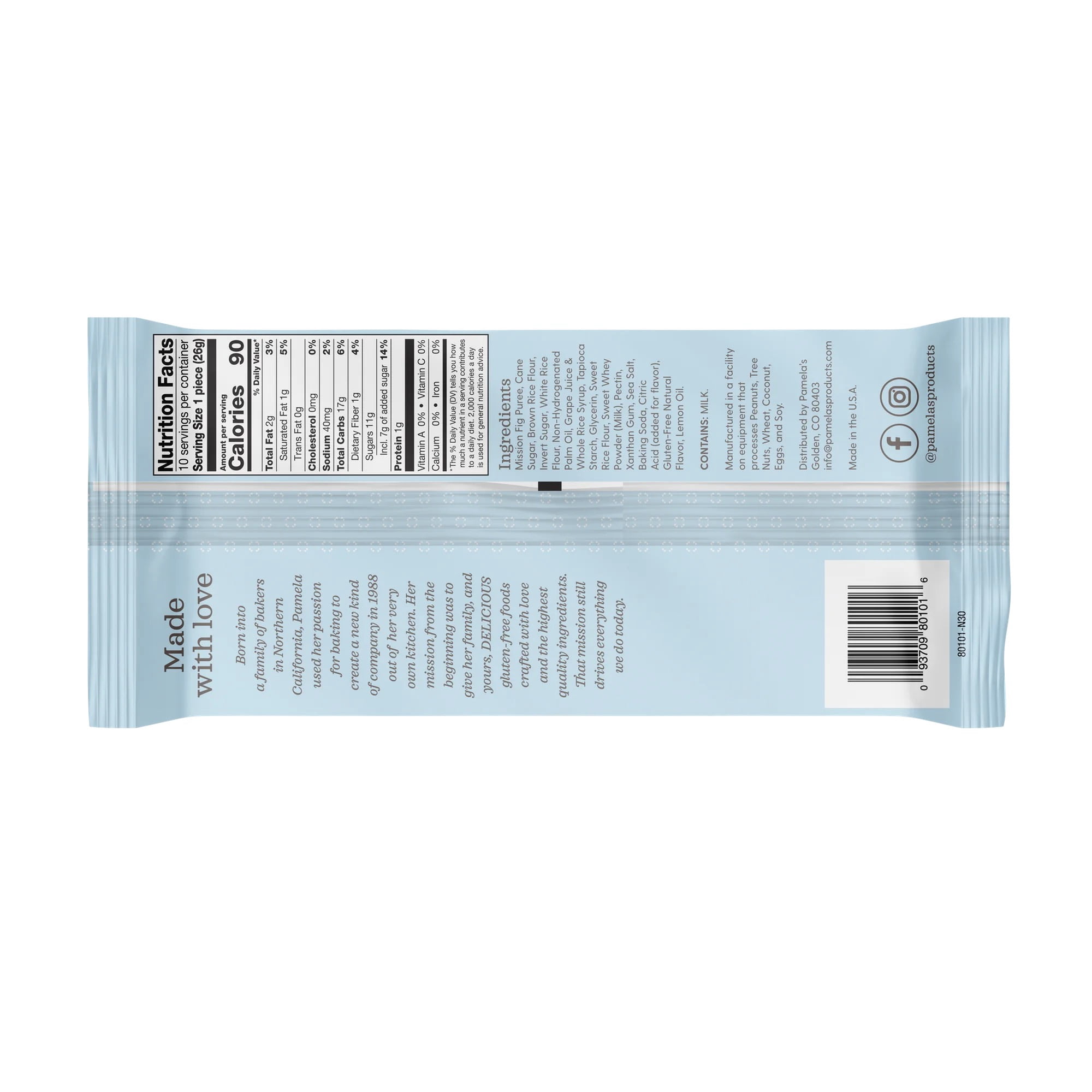 (3 pack) Pamela’s Gluten-Free Figgies & Jammies, Mission Fig, Extra-Large Fig Cookies, 9 oz Package