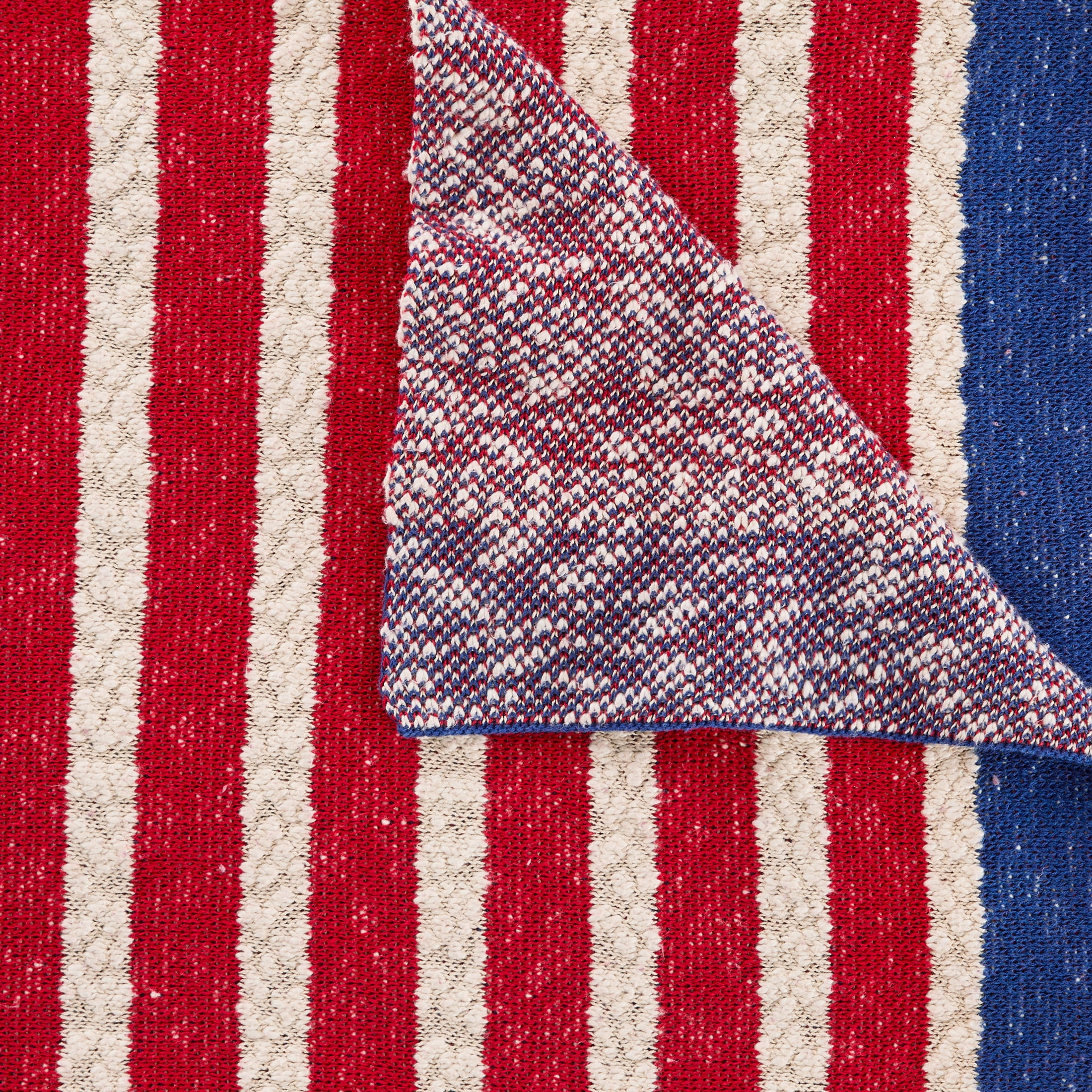 Lanwood Home Americana summer Knitted Throw Blanket, USA American Flag Oversize Throw, Heartland Map