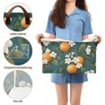 thumbnail image 5 of Yayeee Foldable Storage Basket for Shelves with Handles Waterproof Cloth Bins, Green Floral Orange, 5 of 7