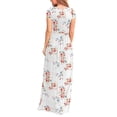 thumbnail image 3 of Cogild Womens Dresses Plain Short Sleeve Crewn Neck Empire Waist Floral Maxi Dress With Pockets, 3 of 4