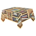 thumbnail image 3 of BSDHOME Tablecloth Cover School Education Concept Home Decor 52x70 Inch, Books on Bookshelf Fabric Desk Table Cloth for Dining Room Kitchen Party Decoration, 3 of 5