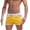 Pantalon Large Homme Été Loisirs Maison Patchwork Sports Short Respirant Jaune TTG
