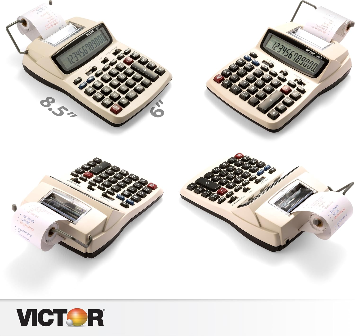 Victor 1208-2 Printing Calculator with 12-Digit Display, Black photo 7