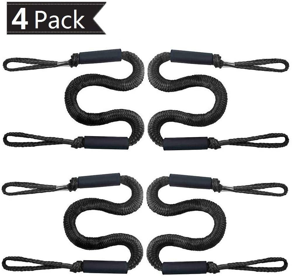 Rope Mooring Line Boat Accessories Docking Ropes for Boats Pontoon 4-Pack