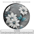 thumbnail image 2 of Camper Spare Tire Cover Teal And White Flowers with Butterflies Weatherproof Wheel Protectors Spring Floral Tire Cover for Fit for SUV Truck Travel Trailer 14inch, 2 of 8