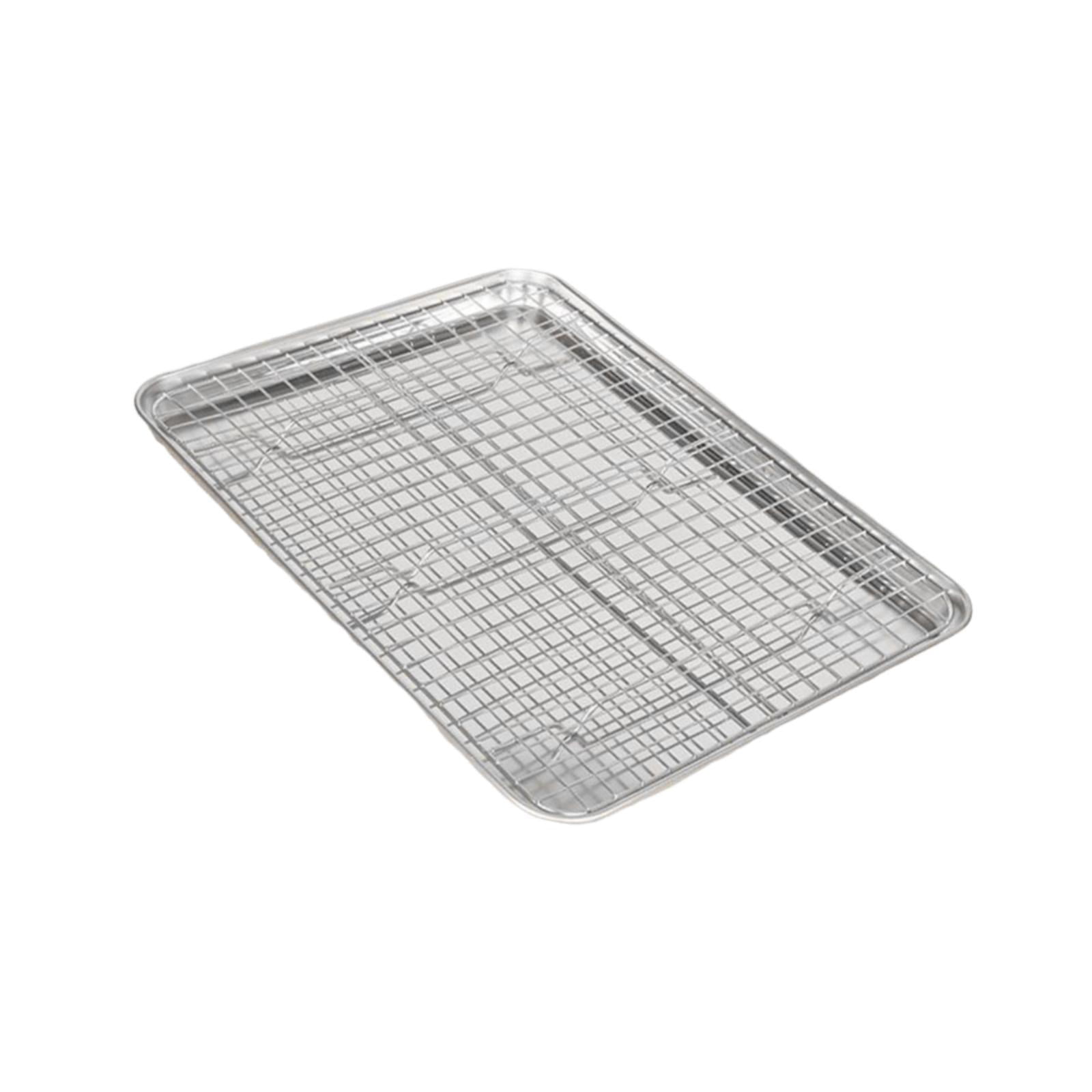 TISHITA Baking Sheet with Rack Baking Pan for Family Gatherings Barbecue Restaurants 40.5cmx30.5cmx2.5cm