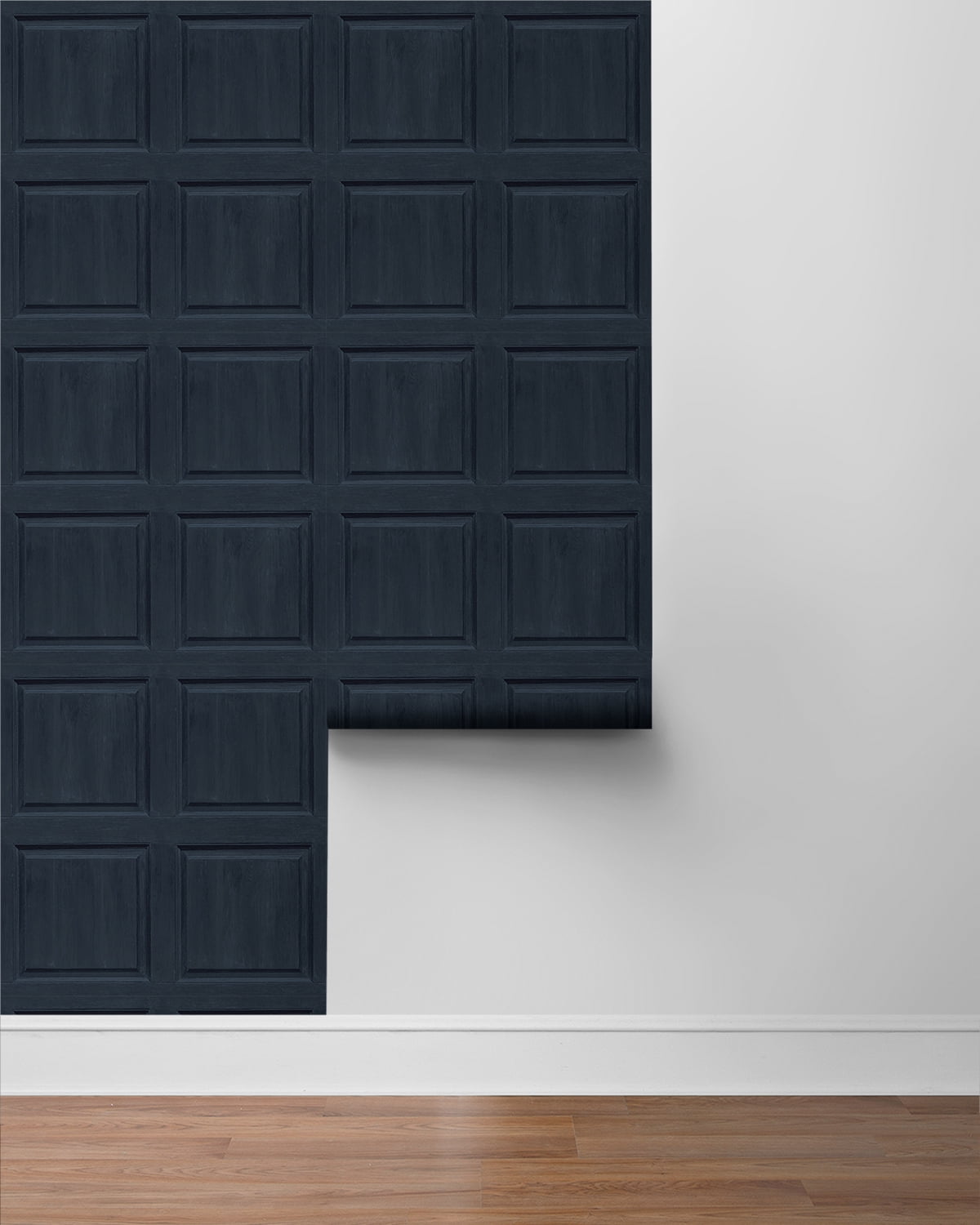 NextWall Arthouse Washed Faux Panel Peel and Stick Wallpaper 20.5 in. W x 18 ft. L - Navy