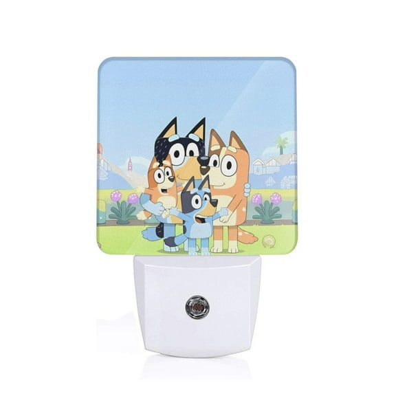 Masiiu Bluey Print LED Night Lights with Dusk to Dawn Sensor, Kids Nightlight for Bedroom,Baby Nursery,Hallway-EU