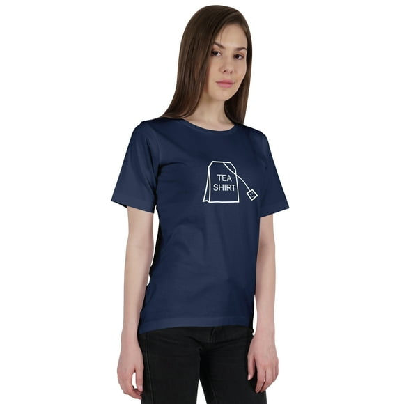 Inkmeso Scoop Neck Top "Tea Shirt" Letter Printed Tea Lover Tshirt For Women Jersey Tee