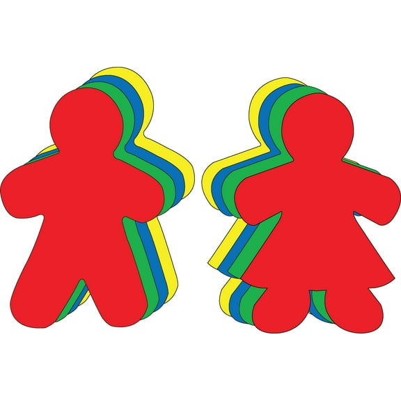 SHAPES ETC. Kid Shape Set Assorted Color Super Cut-Outs- 8” x 10”