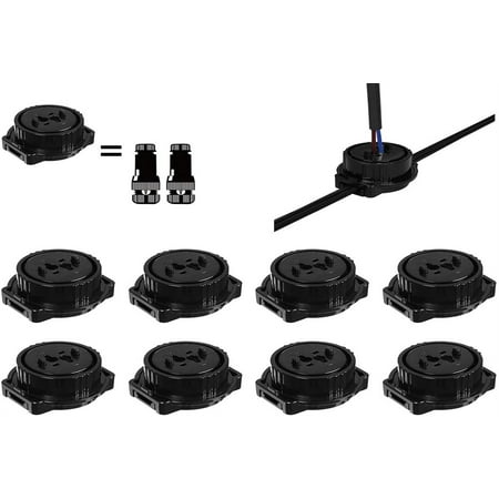

8 Pack Low Voltage Fastlock Landscape Lighting Wire Connectors 10-16 Gauge Cable Connector for Outdoor Path Lights Spotlights In-ground Lights Easy Installation