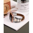 thumbnail image 6 of TOYOUTHS Leather Band Compatible with Apple Watch Band 49mm(Ultra) 45mm 44mm 42mm, Turquoise Apple Watch Bands Women, Boho Ethnic Antique Jewelry Style Strap for Iwatch Series SE/8/7/6/5/4/3/2/1, 6 of 7