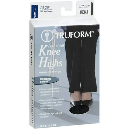 Truform Women's Sheer Compression Stockings (15-20 mmHg), Knee High ...
