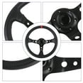thumbnail image 4 of 14in Car Racing Steering Wheel PVC for 6 Hole Hub Adapter Aluminum Universal Carbon Fiber Look Sport Steering Wheel with Horn Button, 4 of 7