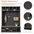 thumbnail image 3 of 78''H Hall Tree with Wide Storage Seating Bench, Entryway Shoe Cabinet with 13 Compartments,Coat Rack with 6 Hooks for Mudroom,Living room,Black, 3 of 9